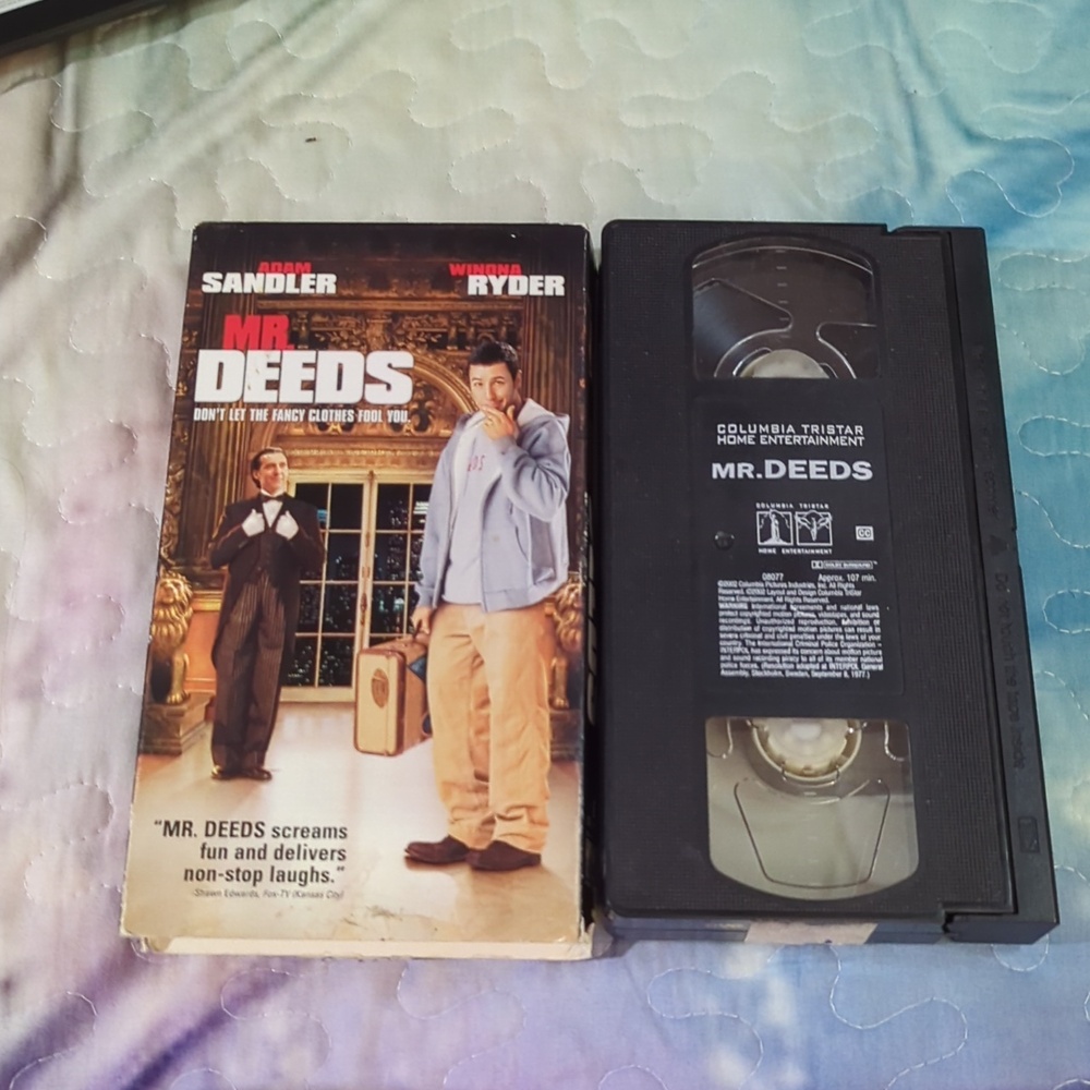 Mr. Deeds VHS Movie Cover - Adam Sandler - Blue, Tan, Black - Picture 9 of 13